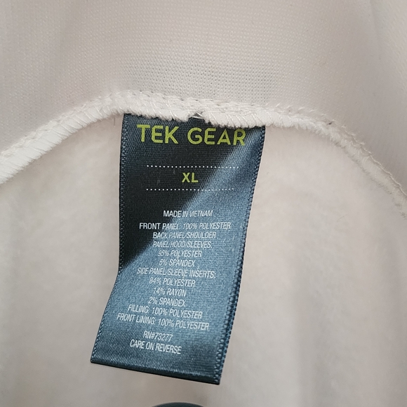Women's Tek Gear Hooded Mixed Media White Jacket CHOOSE SIZE - Picture 12 of 16